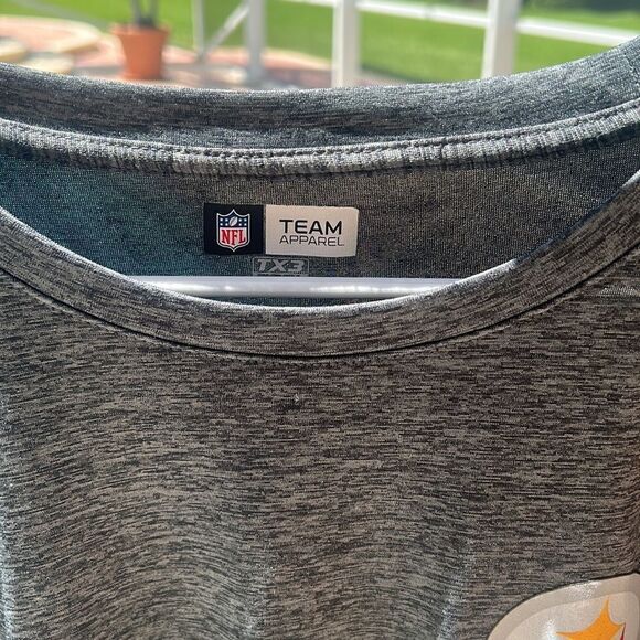 Pittsburgh Steelers XXL T-shirt Gray Logo EUC Short Sleeve Football Sports - Picture 8 of 16